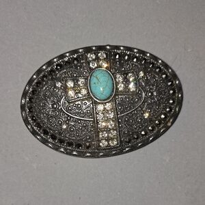Silver and Turquoise Oval Buckle